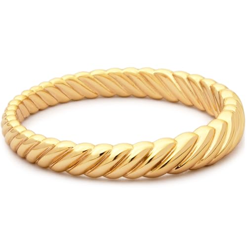STORYJEWELLERY Gold Plated Rings for Women, Thumb Rings for Women, Chunky Ring, Gold Plated Wedding Bands, Twist Ring