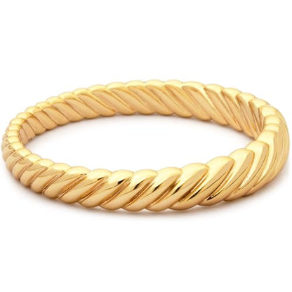 STORYJEWELLERY Gold Plated Rings for Women, Thumb Rings for Women, Chunky Ring, Gold Plated Wedding Bands, Twist Ring