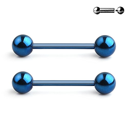 Stainless Steel Internally Threaded Tongue Nipple Shield Barbell Ring Bar Body Piercing Retainer 14G