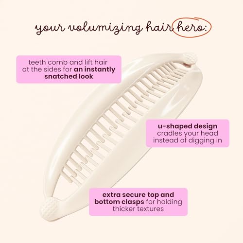 Cobana Banana Clip – Large 6'' Volumizing Hair Clip for Medium to Thick Hair – Secure Hold, No Crease, No Breakage – Hair Accessories for Women, Set of 2 (Neutral) - color: Neutral