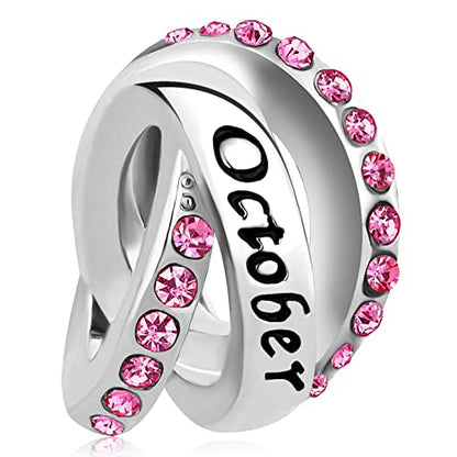 January-December Birthday Charm Compatible with Pandora Bracelets Birthstone Charms for Women Jewelry - style: 10