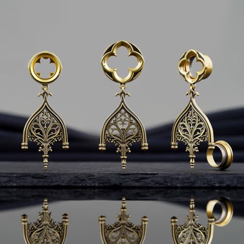 COOEAR Double Flared Ear Tunnels, Flesh Gauges for Ears, Screw Back Plugs Earrings Piercing Expander. - color: S8793J, size: 5/8"(16mm)