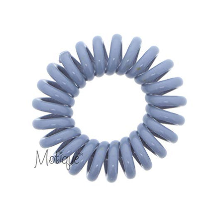 Small Coil Hair Ties For Girls - Set of 6 Grey - color: Grey