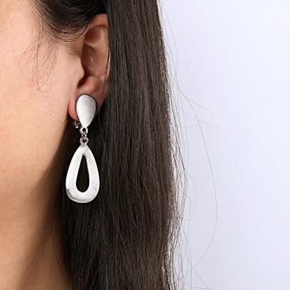 Women's Statement Clip-On Earrings Hypoallergenic Lightweight Clip Earrings - color: waterdrop hollow