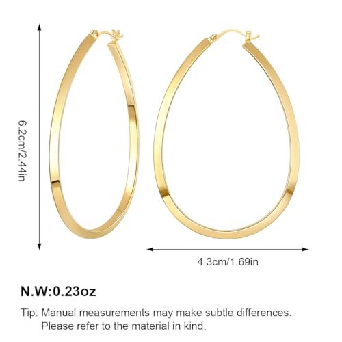 Large Gold Knot Hoop Earrings for Women 18K Gold Hoop Earrings Statement Lightweight Hoops Trendy Gold Hoops Earrings Jewelry - color: D-Teardrop Big Hoop Earrings