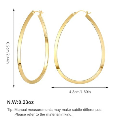 Large Gold Knot Hoop Earrings for Women 18K Gold Hoop Earrings Statement Lightweight Hoops Trendy Gold Hoops Earrings Jewelry - color: D-Teardrop Big Hoop Earrings