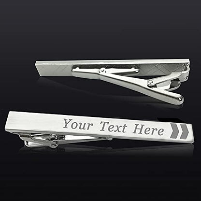 Personalized Tie Clips Pin for Men Engraved Exquisite Stainless Steel Personalized Gift for Best Man Usher Dad Boyfriend Husband Wedding Birthday Engagement with Box