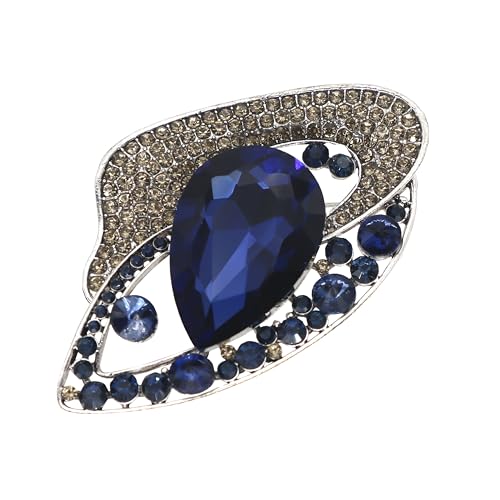Brooch Pins for Women Girls Fashion Flower Crystal Rhinestone Pearl Jewelry - color: AUG24018DB