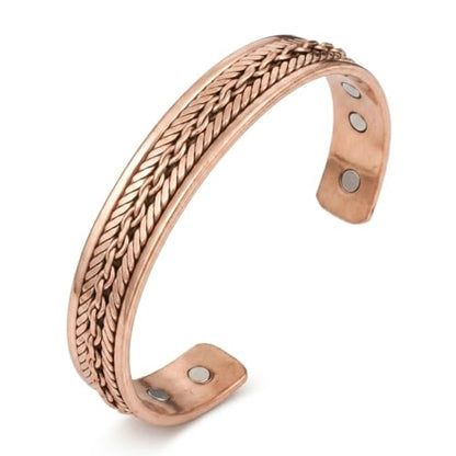Pure Copper Cuff Bangle Bracelet 100% Solid, Raw & Uncoated Handmade Bracelets Jewelry Cuff Gift Bangle for Women & Men - color: Copper Cb-109