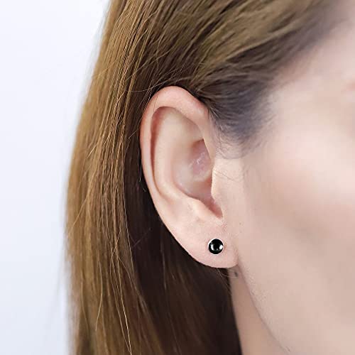 Boma Jewelry Sterling Silver Onyx Inlay Circle Stud Earrings