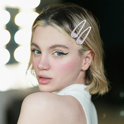 Small Hair Barrettes For Women No Slip Metal Snap Clips For Thin And Fine Hair,Matte White,20 PCS,1.97 x 0.5 Inch. - color: Matte White