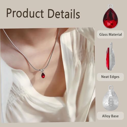 Glass Rhinestone Charms, 48 Pcs 12 Colors Birthstone Beads Crystal Dangle Pendants for Jewelry Making Earrings Necklace Bracelet - color: Silver