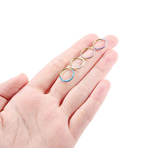 GAGABODY Septum Ring 16 Gauge Earrings Daith Jewelry Surgical Steel Hinged Nose Rings Nose Hoop Cartlidge Earring Hoop Helix Rook Piercing Jewelry - color: Style2:1pc Gold+White Opal Single Hoop