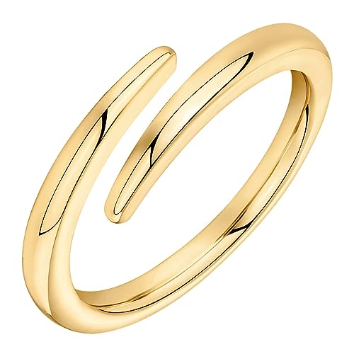 PAVOI 14K Gold Plated Open Twist Eternity Band for Women - color: Yellow Gold