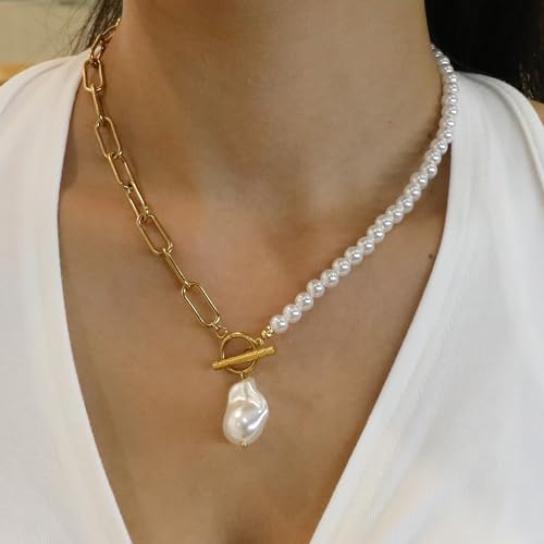 Wellike Colorful Beaded Necklaces For Women Pearl Choker Necklace 18k Gold Plated Dainty Handmade Summer Trendy Jewelry - color: KKWX1690