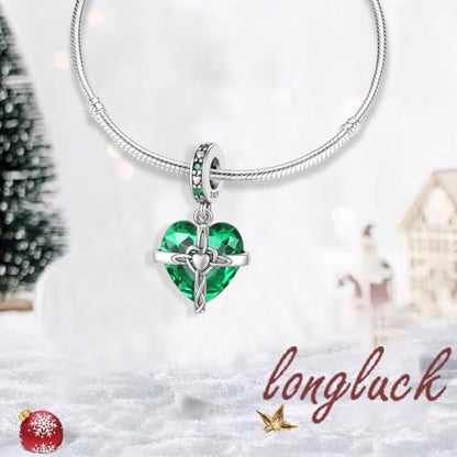 Birthstone Charms 925 Sterling Silver Heart Charms for Bracelets and Necklaces Birthday Day Christmas Gifts For Women - color: E-May