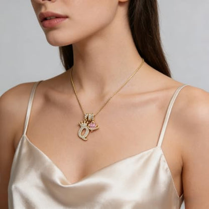 18K Gold & Silver Plated Initial Necklaces for Women - color: Q-Gold
