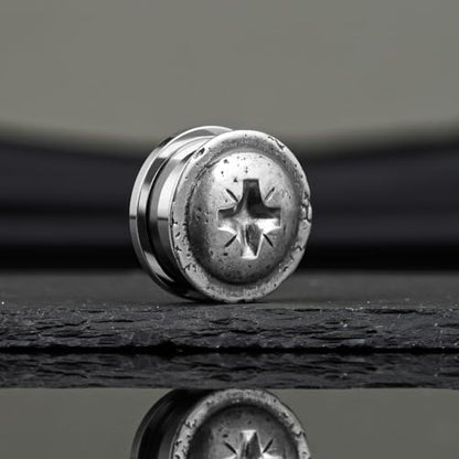 Stainless Steel Ear Gauges Flesh Plugs and Tunnels Piercing Expander, Sun and Moon Matched Stretchers. - color: S8666G, size: 8 mm