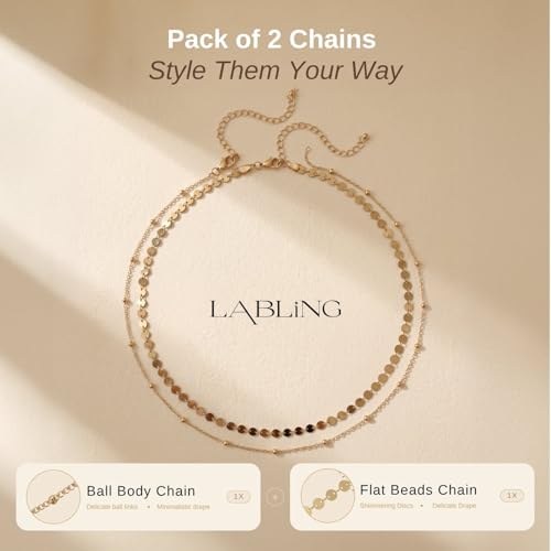 Gold Belly Waist Chain for Women | Layered Belly 14K Gold Plated Chain Adjustable Bikini Belly Beads Body Chain Waterproof | Jewelry Gift - color: Style 2