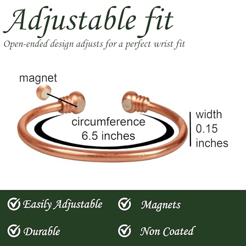 Touchstone Handcrafted By Indian Skilled Artisans Durable High Gauge Copper Hand Twisted Pipe Bracelet In Natural Tone. - style: Kada Magnet