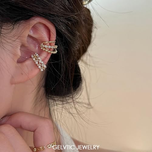 Cute Butterfly Cartilage Clip on Earrings for Women Non Pierced Huggie Ear Cuff Y2K Statement Silver Clip Stud Earrings Granddaughter Daughter Valentines Birthday Graduation Jewelry Gift - color: EA316-Gold
