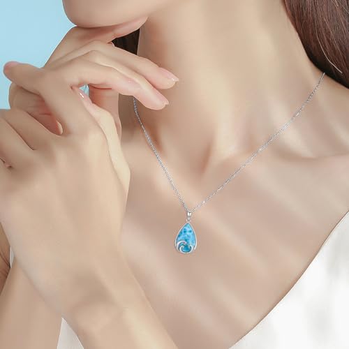 Natural Teardrop Gemstone Necklace 925 Sterling Silver Gemstone Pendant Necklace Minimalism Jewelry Gifts for Women