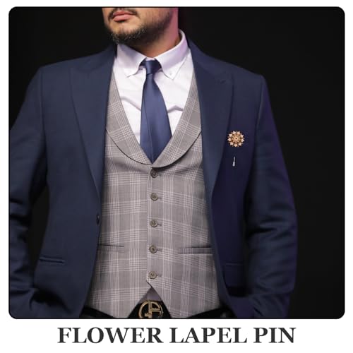 Wood Lapel Flower Wooden Boutonniere Brooch Floral Lapel Pin Handmade Jewelry for Wedding Corsage Suit Accessories