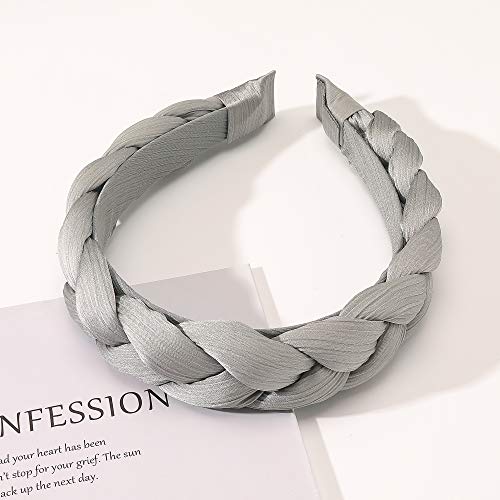 Headbands Women Hair Head Hands Braided Head Band Twist Hairbands for Girls Black Pink Gray White Hair Band - color: YHB-006
