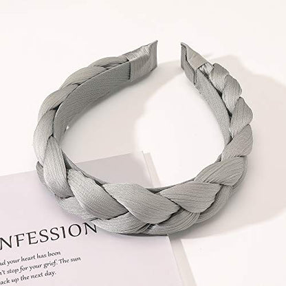 Headbands Women Hair Head Hands Braided Head Band Twist Hairbands for Girls Black Pink Gray White Hair Band - color: YHB-006