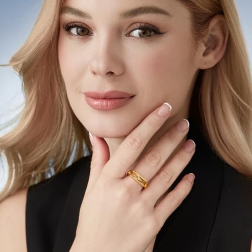 Cicy Bell Initial Rings for Women 18k Gold Plated Adjustable Rings | Open Signet Rings, Bold Letter, Personalized Engraved, For Party - color: Initial-M
