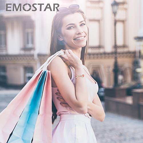 EMOSTAR Letter Charms Initial A-Z Alphabet Beads, Rose Gold 925 Sterling Silver Dangle CZ Birthstone Pendant, Gifts for European Charm Bracelet/Mothers Day/Birthday - color: Letter D