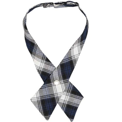 tiemart Crossover Tie - color: Navy Blue Plaid