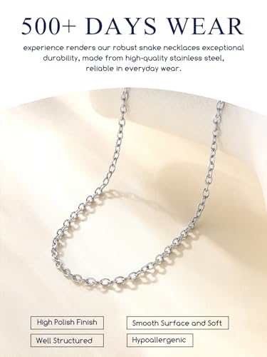 Suplight Stainless Steel Cable Chain Necklaces for Men Women 14K Gold/Black/Rose Gold Plated Cable Link Chains, 2mm Thin & Dainty & Sturdy Chains for Pendant 14"-30" Length