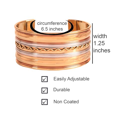 Touchstone Indian Bollywood Handcrafted Slip In Easy To Wear Stylish Wrist Enhancer Designer Broad Jewelry Cuff Bracelet For Women and Men. - style: Braided two tone 2