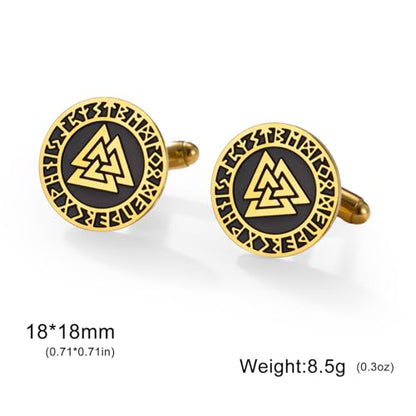 Cufflinks for Men Delicate Stainless Steel Wedding Business Cufflinks Gifts for Groom Husband French Shirt Accessories - style: Interlocked Triangle-Gold