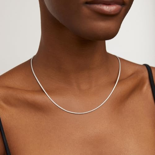 2mm Snake Chain for Women - 925 Sterling Silver Chain Necklace Fashion Jewelry Holiday Gift 16 18 20 22 Inches - size: 20+2 Inch