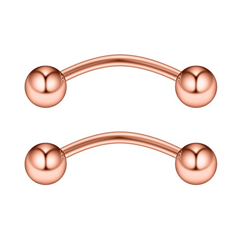 Ruifan 12pcs Surgical Steel Tiny Curved Eyebrow Ear Navel Belly Lip Ring Barbell Piercing Jewelry 20g 6mm/8mm/10mm - style: 12PCS - 20G 3/8" w Balls