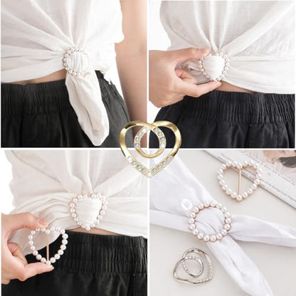 Cute Scarf Ring and Slides for Scarves (4) | T-Shirt Clips for omen Clothing Metal Round Circle Rings and Slides for Scarves Buckle, Metal Circle Buckle