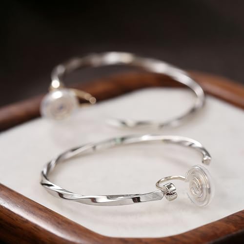Gold Clip On Hoop Earrings for Women Large Rhinestone Statement Hoops Non Pierced Earrings Wedding Bridesmaid Party Jewelry - color: B2：silver
