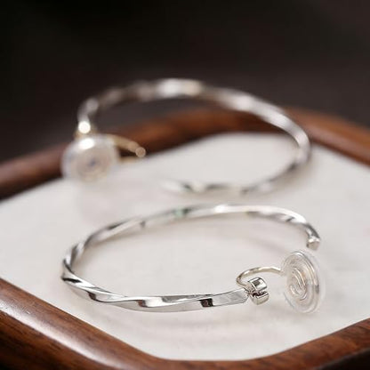 Gold Clip On Hoop Earrings for Women Large Rhinestone Statement Hoops Non Pierced Earrings Wedding Bridesmaid Party Jewelry - color: B2：silver