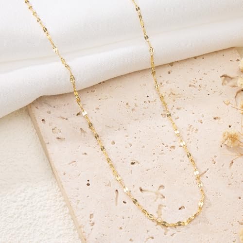 GTVOODX 33 Feet 18K Gold Plated Stainless Steel Chains for Jewelry Making | 2mm Dapped Sequin Permanent Jewelry Chain Spool Bulk for DIY Necklace and Bracelet Accessories - color: Gold Lip