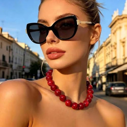 Chunky Beaded Necklace for Women, Colorful Trendy Statement Summer Jewelry Gift - color: necklace-13
