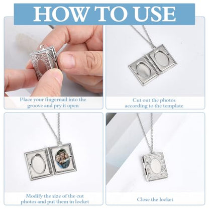 24Pcs Heart Photo Frame Charm 2 Styles Flat Round Stainless Steel Photo Locket Pendants Blank Memory Locket Picture Charms for Necklace Jewelry Making DIY Craft Women Gift - size: 26.5x19x4.5mm