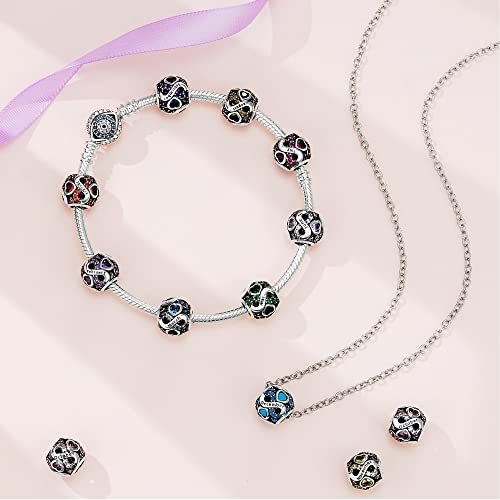 HappyStar 925 Sterling Silver Birthstone Charms fits Charms Bracelets for Woman，with 5A Cubic Zirconia Dangle Pendant Bead,Happy Birthday Charms for Bracelet and Necklace - color: C9 Infinity Symbol September Birthstones