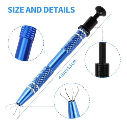 6 Pack Jeweler’s Pick Up Tool – 4 Claw Sprinkle Pen Grabber Tool Set (Stainless Steel, 4.5in) for Piercing Ball, Earrings, Diamonds, Jewelry Tweezers, DIY Craft Repair - style: 6pcs