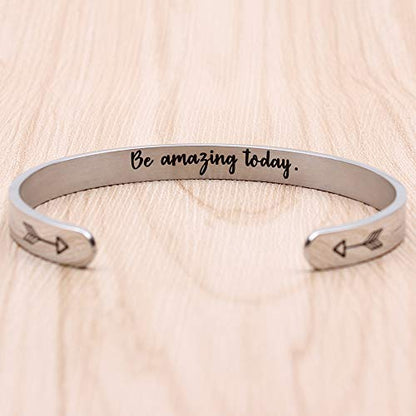Btysun Bracelets for Women Mothers Day Bracelet Gifts from Daughter Inspirational Gifts for Women Graduation Gifts for Her Motivational Birthday Cuff Bangle Friendship Personalized Mantra Jewelry… - style: Be amazing today