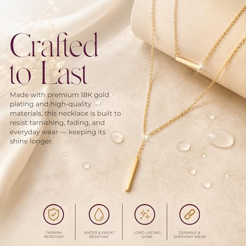 LA Signora Women's Necklaces, Choker Necklace,Women's Jewelry,18K Gold Necklace For Women,Sweatproof Non Tarnish Chain Necklaces,Trendy Gold necklace, Delicate Gold Necklace, Dainty Gold Chain - style: Three Layer Pendant Necklace
