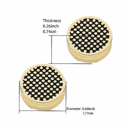 Mens Button Covers Tuxedo Shirt Cufflinks Alternative | Fake cufflinks and alternative fashion jewelry accessories for mens formal business dress shirts suits and groomsmen - color: A black Golden