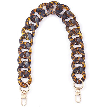 AUMEY Handbag Chain Straps Acrylic Purse Chain Strap Fashionable Replacement Purse Clutches Handles for Purse Handbags DIY Crafts, 19 inch of Each (MSL02- Leopard print) - color: Msl02- Leopard Print