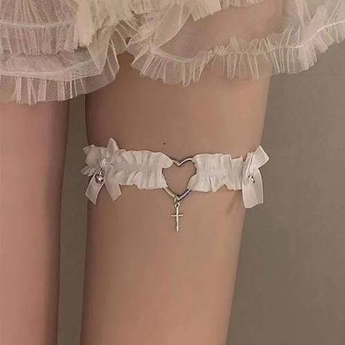 Snake Thigh Chain for Women, Medusa Serpent Garter Leg Jewelry, Gothic Leg Accessories for Halloween Costume, Festival Fashion - style: Z12 White